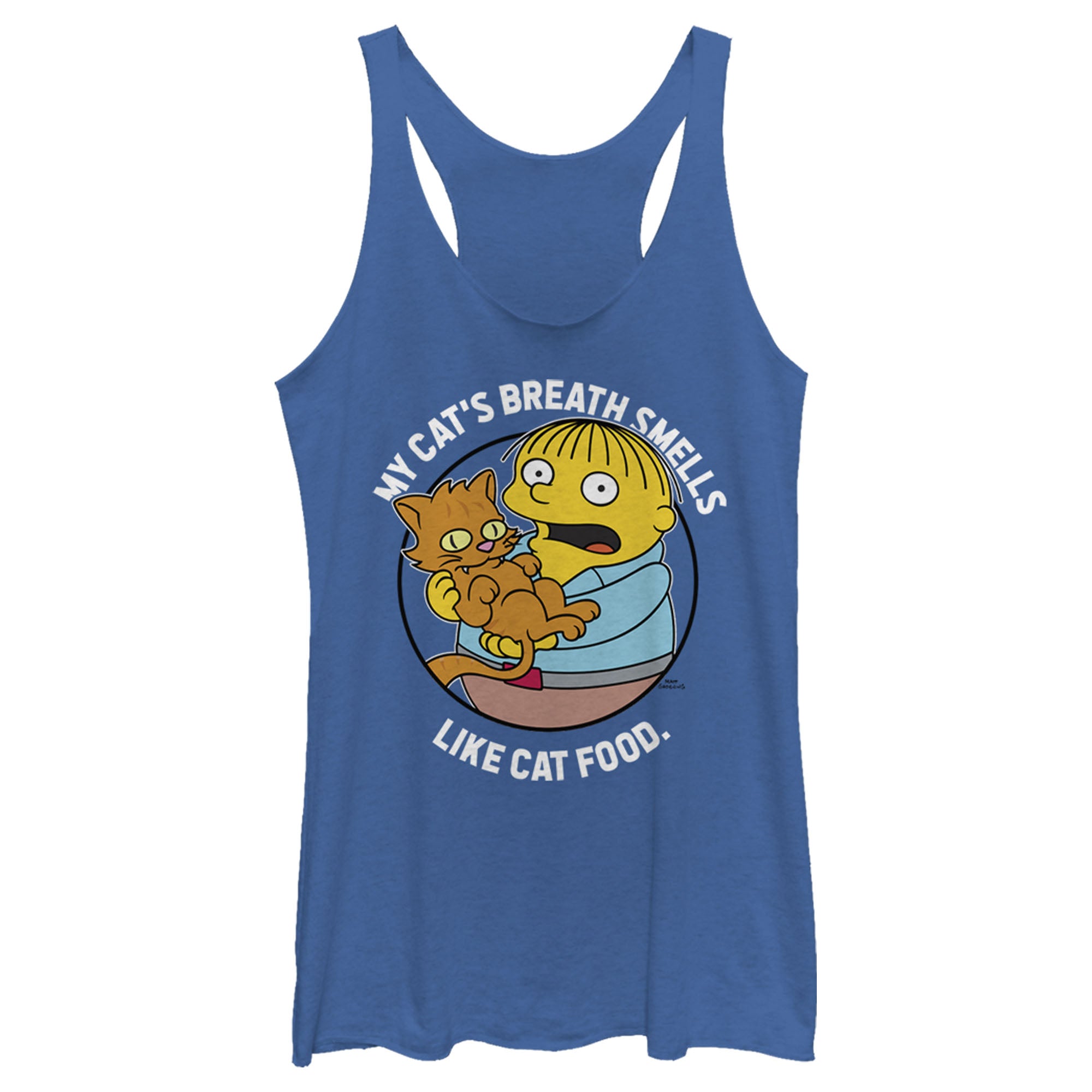 Women’S The Simpsons Ralph And His Cat Racerback Tank Top