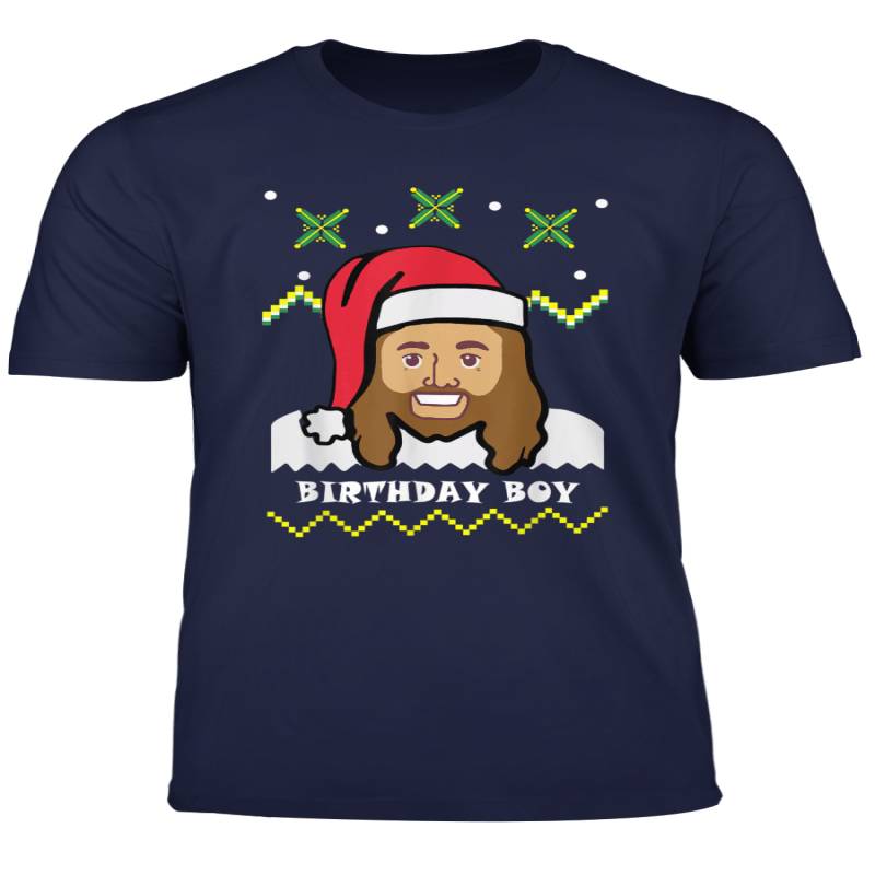 Birthday Boy Jesus Christmas Ugly Sweater Style Tee Gift T Shirt