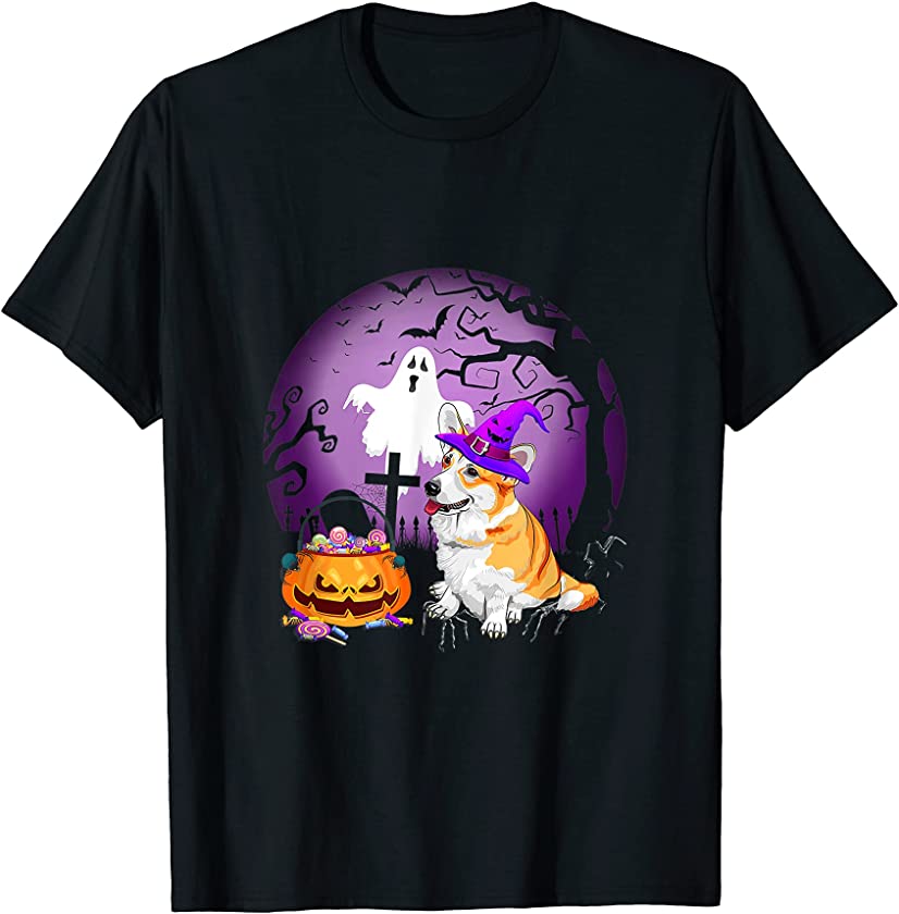 Welsh Corgi Dog Candy Pumpkin Halloween Lover T-Shirt