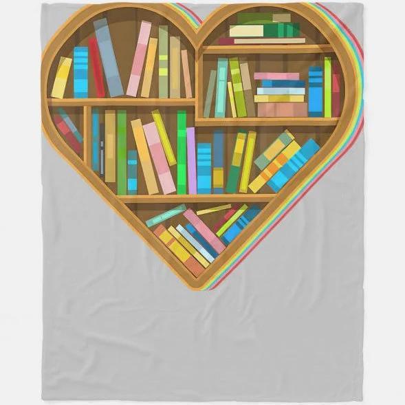 Book Lovers Gifts Books Love Heart Christmas Gift Fleece Blanket Gift For Book Lovers Birthday Gift Home Decor Bedding  Couch Sofa Soft And Comfy Cozy