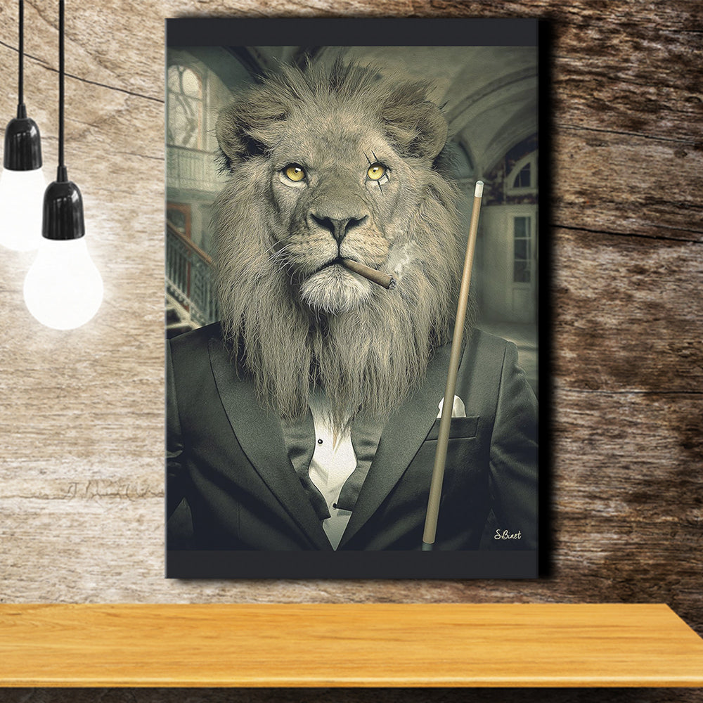 Cool Lion Gangstar Suited Canvas Print – Canvas Painting, Canvas Art, Wall Art, Wall Decor