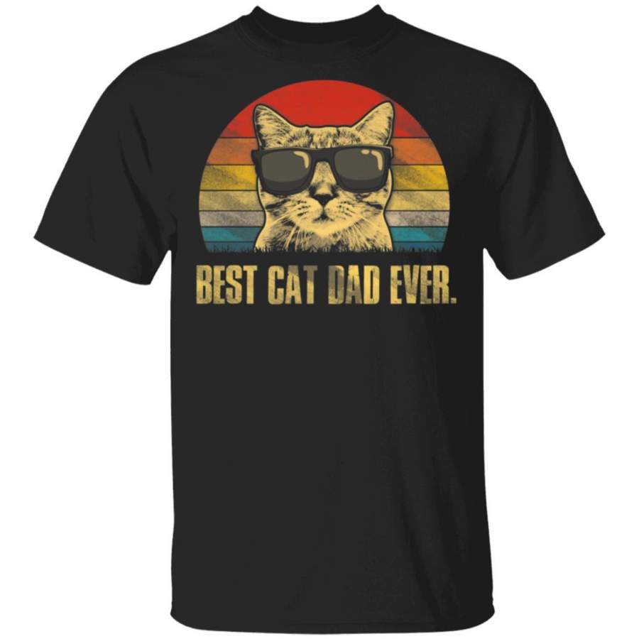 Best Cat Dad Ever T Shirts Funny Cat Dad Father Vintage Retro