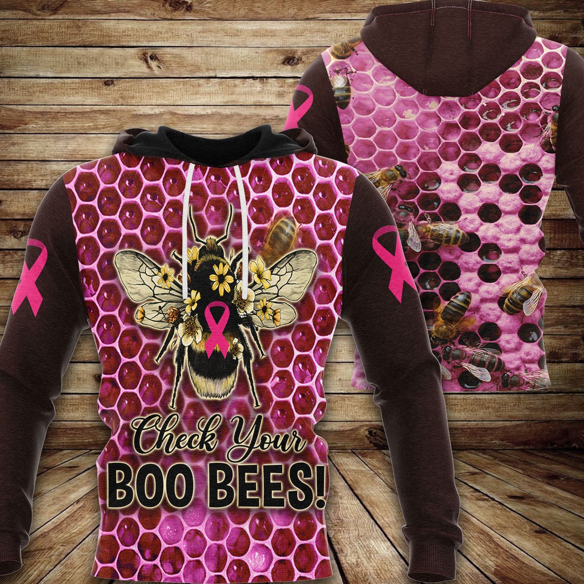Check Your Boo Bees! –  Breast Cancer Awareness 3D All Over Print Shirt