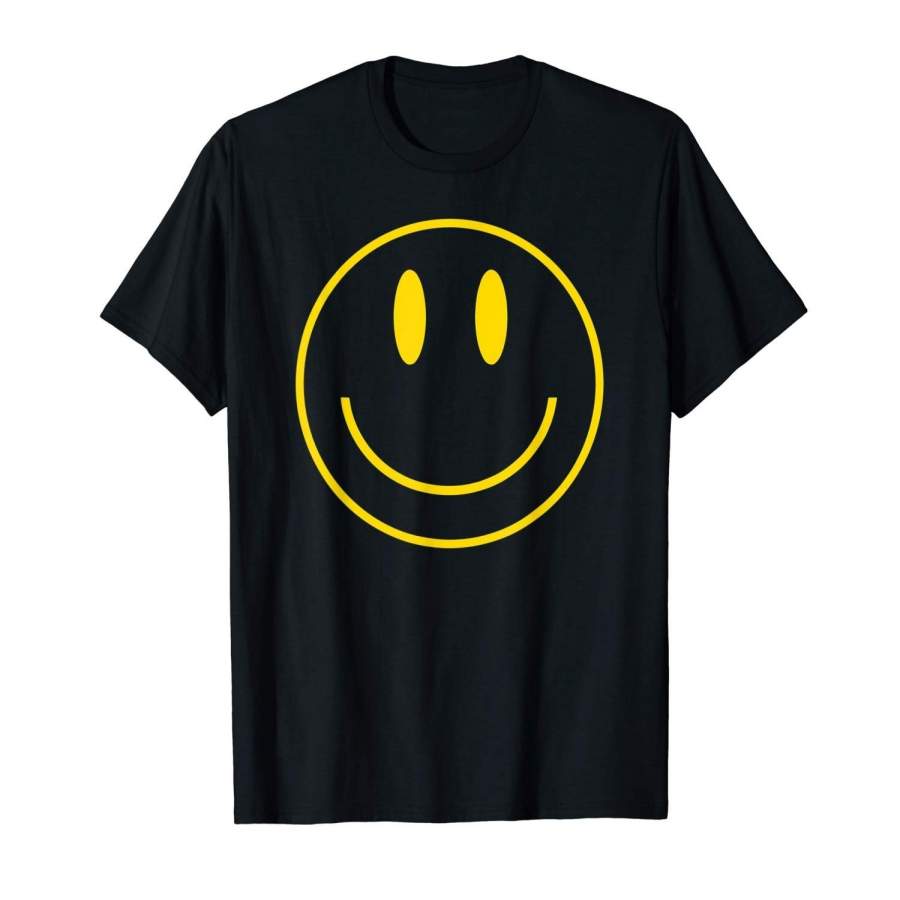 Yellow Happy Smiley Face T-Shirt Men Cotton T-Shirt