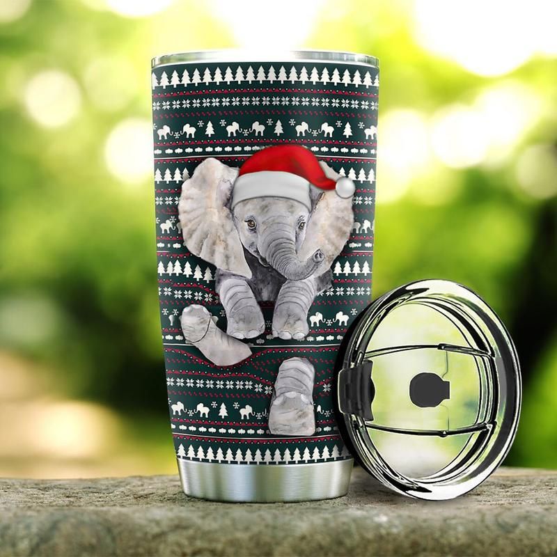 Blueztumbler Elephant Christmas   Stainless Steel  Cup