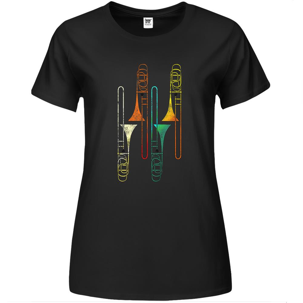 Retro Trombone Shirt – Jazz Premium Womens T Shirts