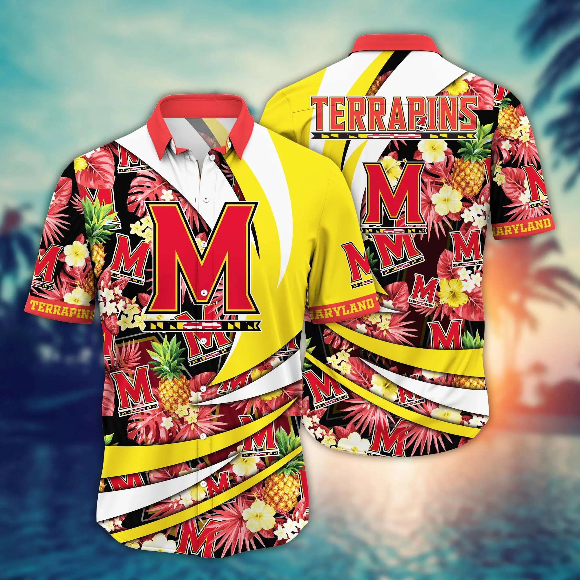 Maryland Terrapins NCCA Hawaiian Shirt Heat Club Match Shirts