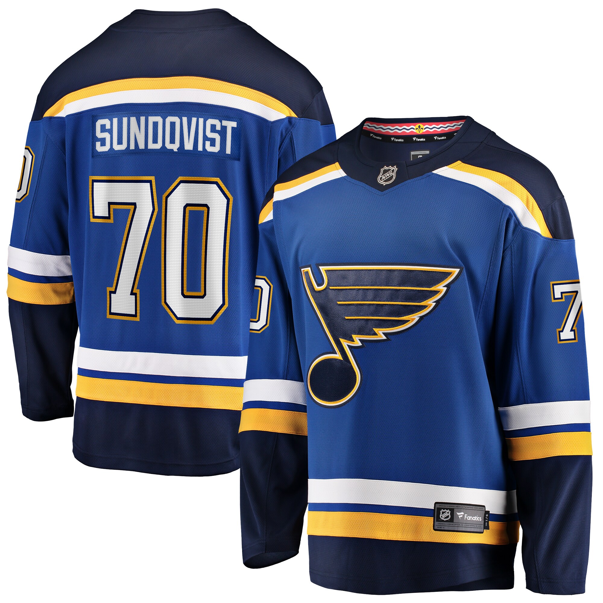 Men's St. Louis Blues Oskar Sundqvist Blue Home Breakaway Player Jersey