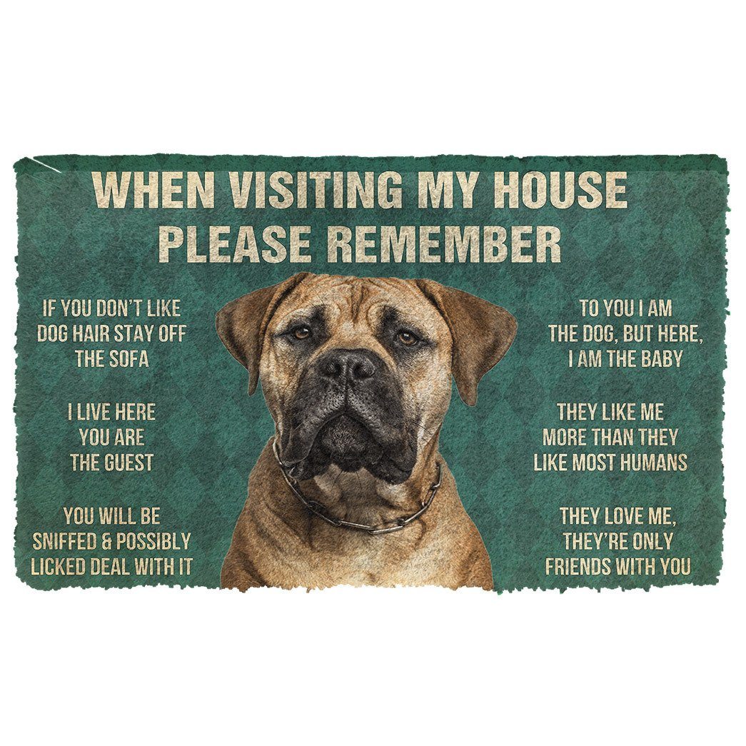 Gearhumans  GearHuman 3D Please Remember Bullmastiff Dog’s House Rules Doormat