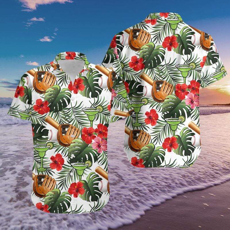 Baseball And Margarita Hawaiian Aloha Shirts Hawaiian Shirt For Men, Hawaiian Shirt For Women, Aloha Shirt