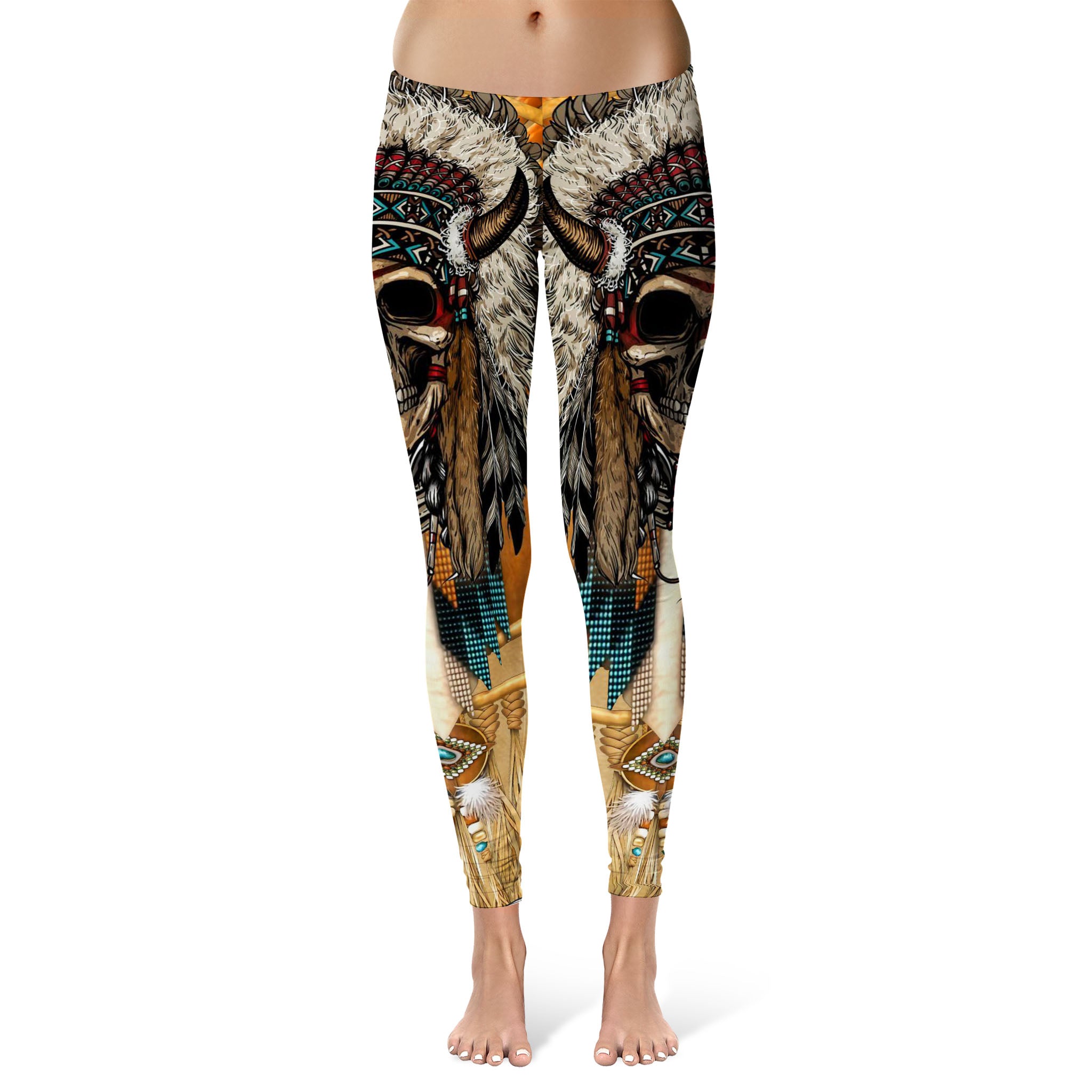 Dreamcatcher Skull Native America – All-over Print Leggings