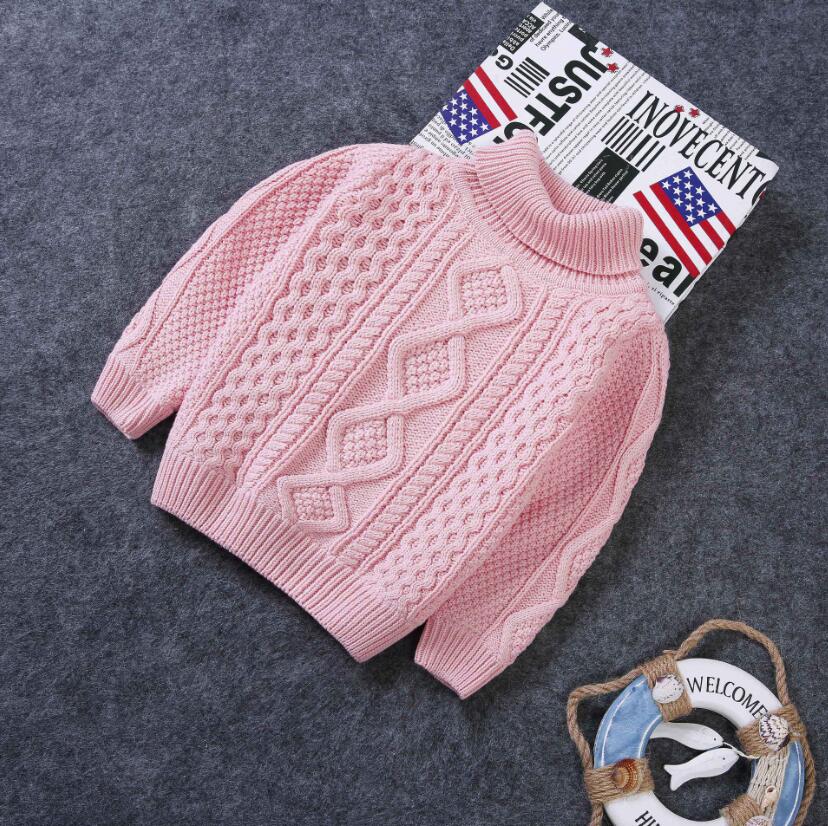 children Clothes baby boys cotton Warm Pullovers velvet thicken Winter turtleneck Knitted Loosen jacket 1-11T sweater babi girl alx