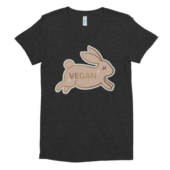 Vegan Lucky Rabbit Tri Blend Women S T Shirt Vegan Shirt Boho Shirt 70 S Tee Retro Shirt Hipster Shirt Vintage Tee Vegetarian Shirt