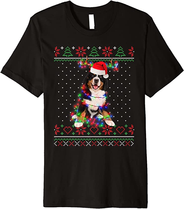 Mountain Dog Ugly Sweater Christmas Puppy Dog Lover Premium T-Shirt