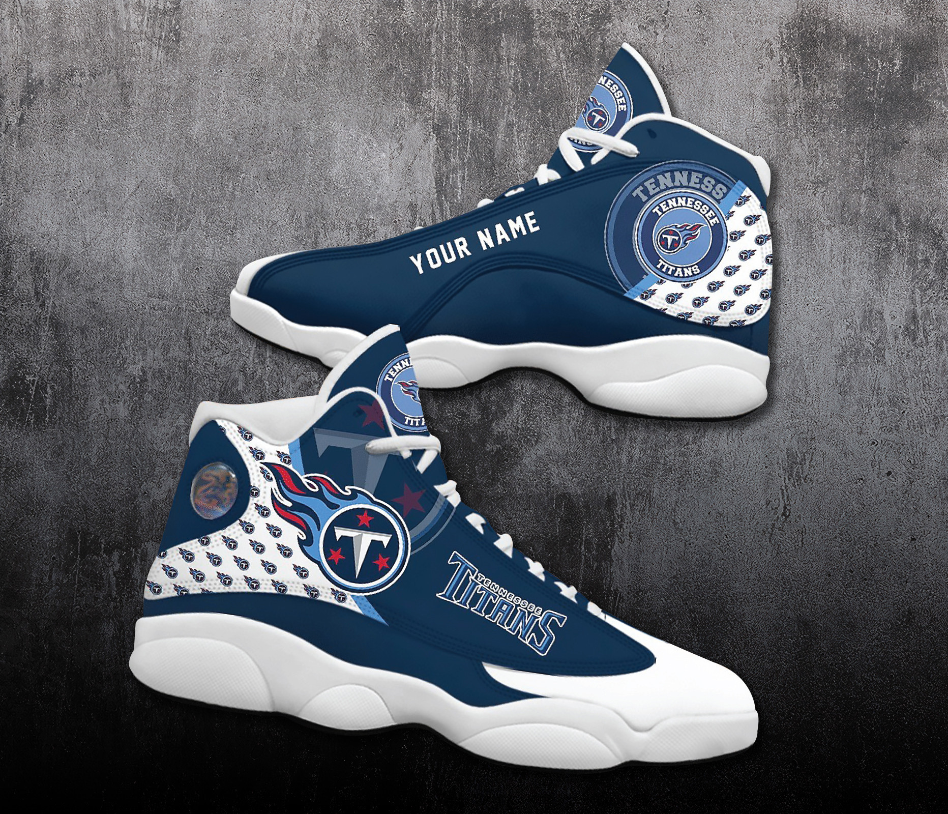 Tennessee Titans Air Jordan 13 Custom Name Personalized Shoes