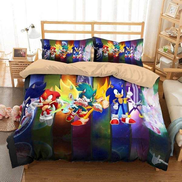 3D Sonic The Hedgehog Bedding Set Duvet Cover X Amp Pillow Cases