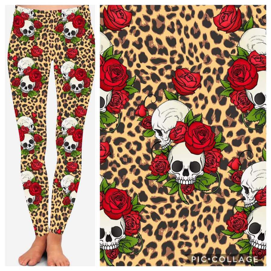 Custom Leopard Skulls Leggings