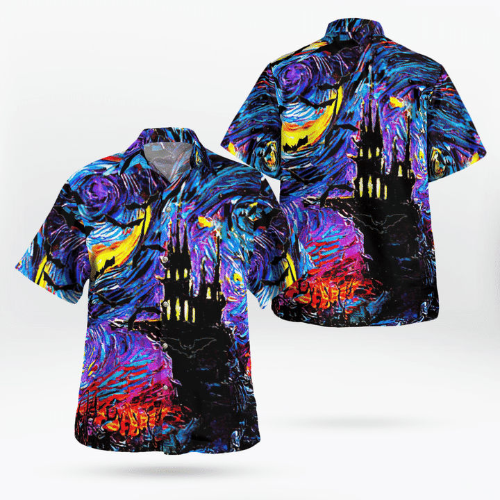 Halloween Haunted Castle In Starry Night Spooky Hawaii Shirt For Men Women Adult Ha68796