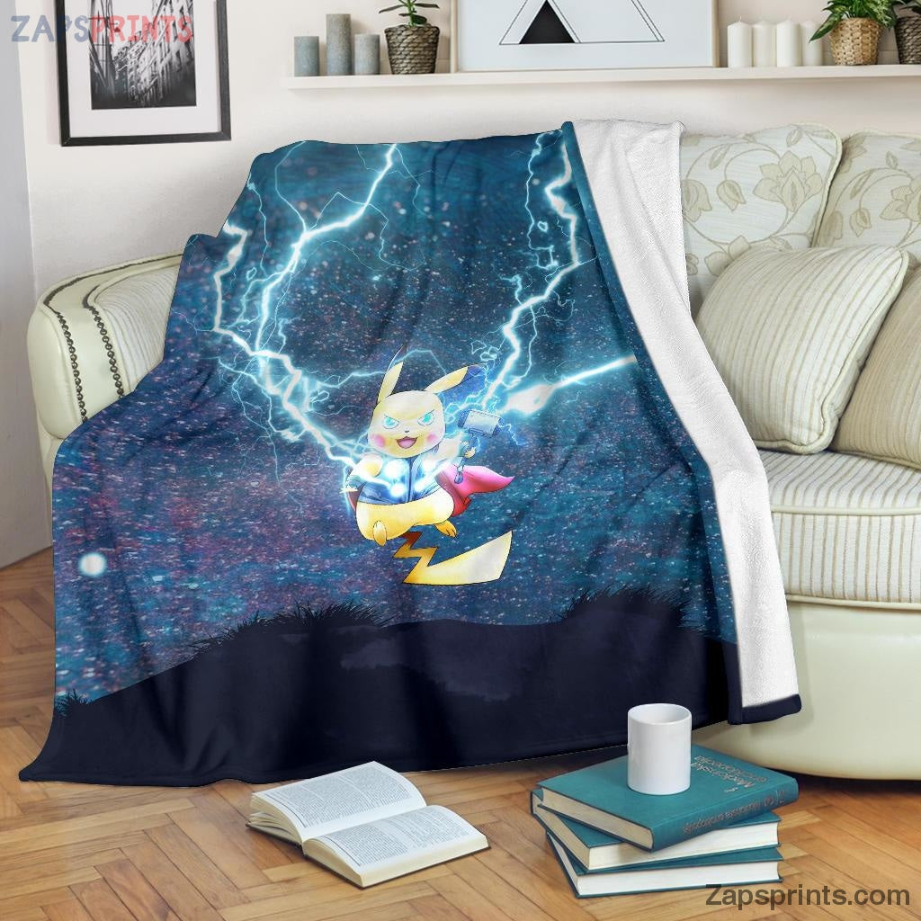 Thor Pikachu Pokemon Blanket