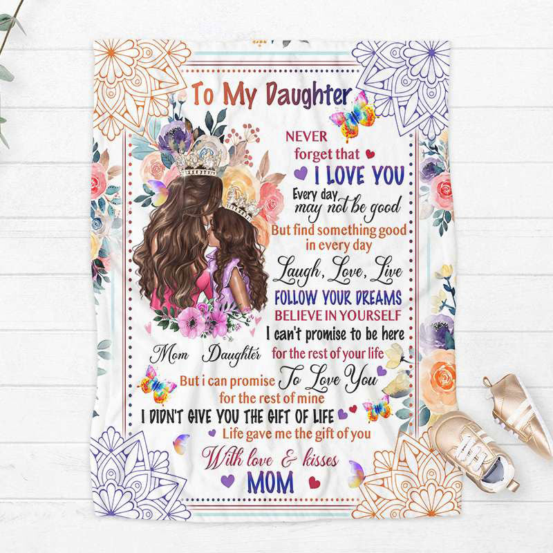 To My Daughter Life Gave Me The Gift Of You Mandala Blanket Gift For Daughter From Mom Home Decor Bedding Couch Sofa Soft And Comfy Cozy