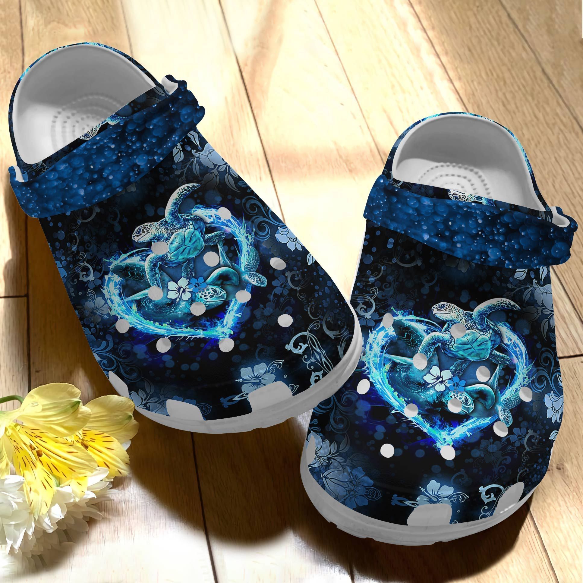Turtle Under The Ocean Shoes Crocs – Beautiful Ocean Beach Shoes Crocbland Clog For Women Man
