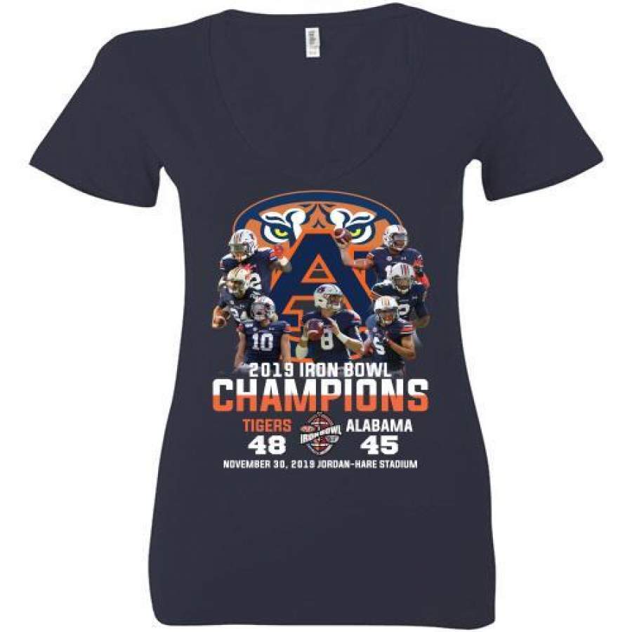 2019 Iron Bowl Champions 2019 Auburn Tigers Alabama Ladies Deep V-Neck