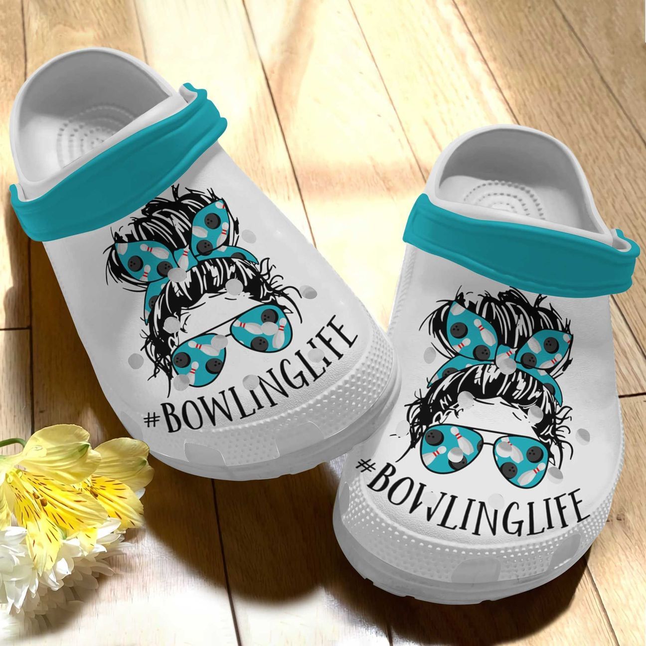 Bowling Personalized Clog, Custom Name, Text Bowling Skull, Fashion Style For Women, Men, Kid, Print 3D