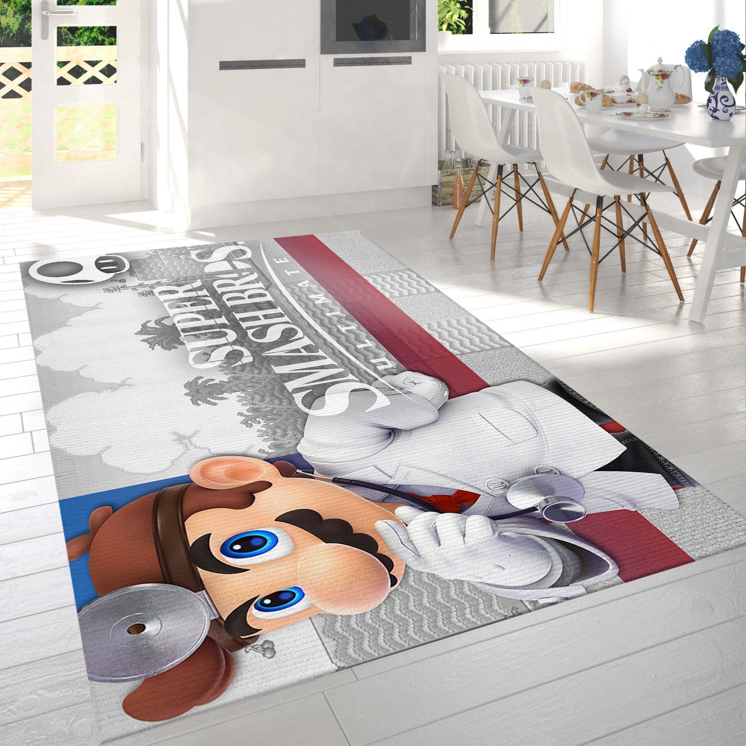 Video Game Super Smash Bros Ultimate Dr Mario Super Mario Rug Living Room Rug Home Decor Floor Decor