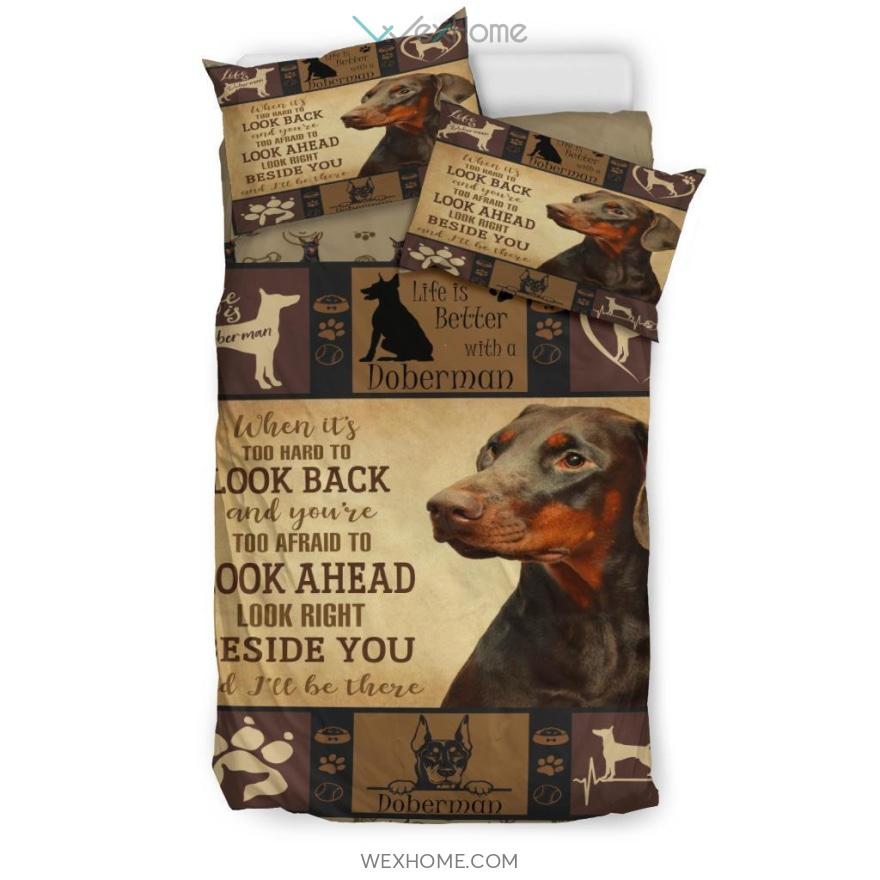 Doberman Dog Vq Quilt Bedding – Duvet Cover And Pillowcase Set – Unique Design Amazing Gift