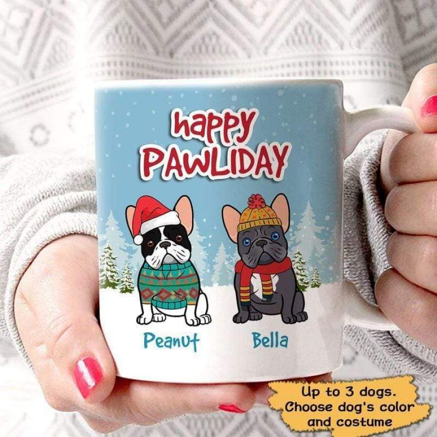 French Bulldog Christmas Personalized Dog Mom AOP Coffee Mug