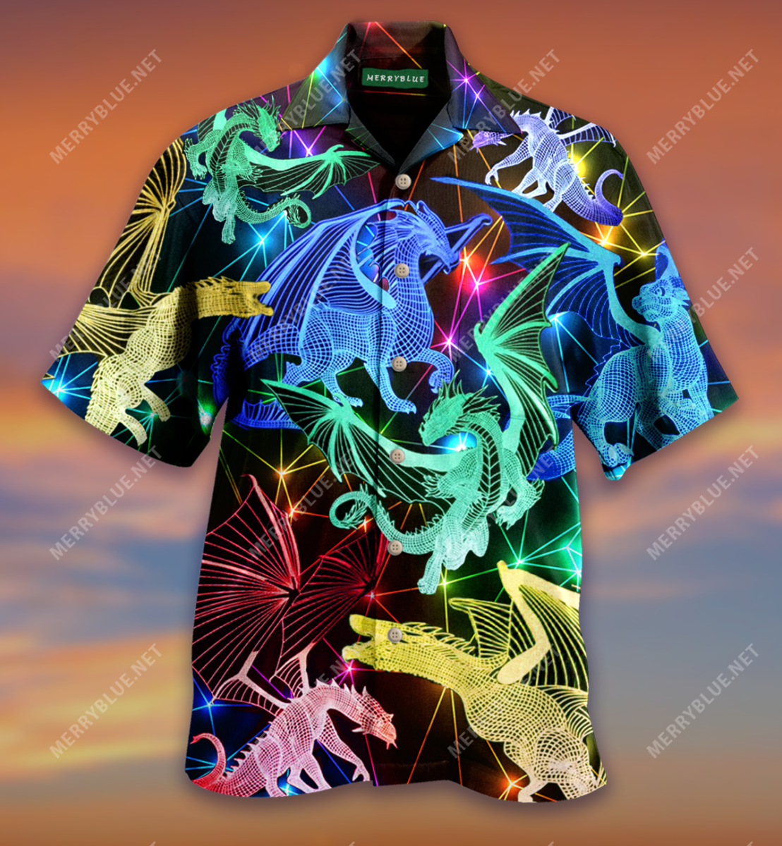 Glowing Dragon Unisex Hawaii Shirt Ha83213