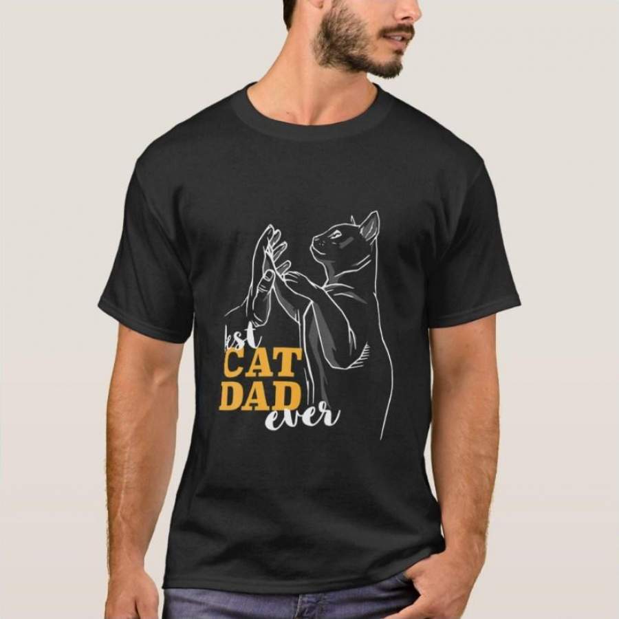 Best Cat Dad Ever Vintage Kitten Fathers Day T-Shirt