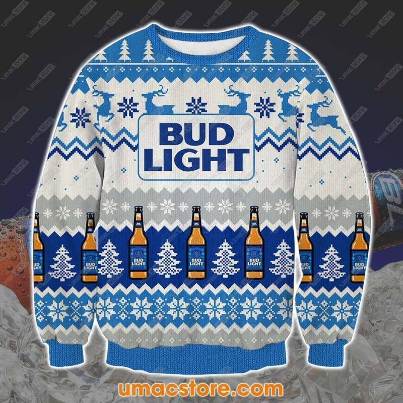 Bud Light BLV2 3D Print Ugly Christmas Sweatshirt