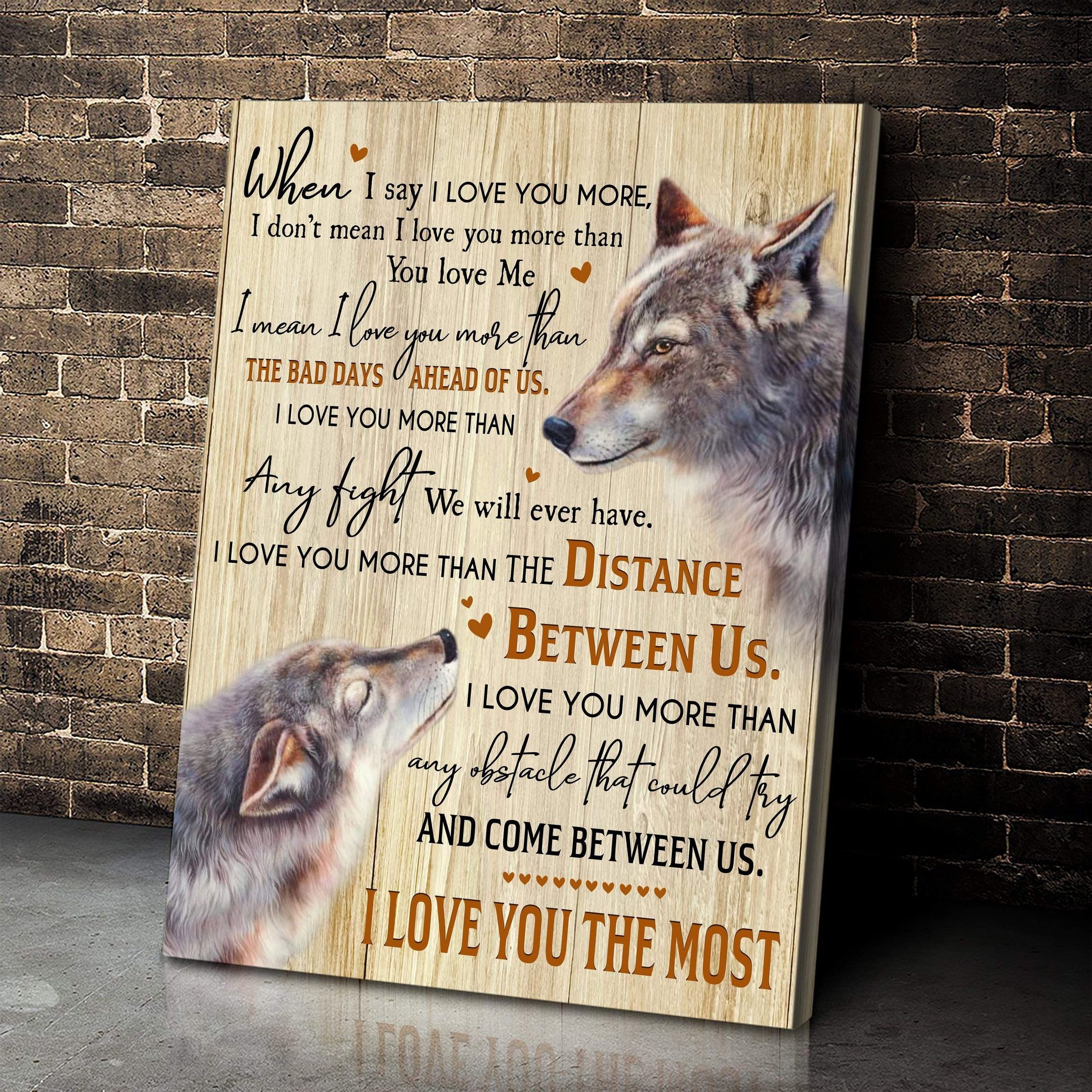 Canvas – Wolf – I Love You The Most Gift For Family, Wall Art Decor, Canvas Print, Home Decor