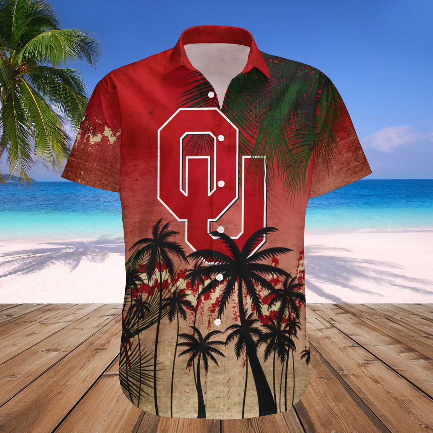 Oklahoma Sooners Hawaii Shirt Coconut Tree Tropical Grunge – NCCA