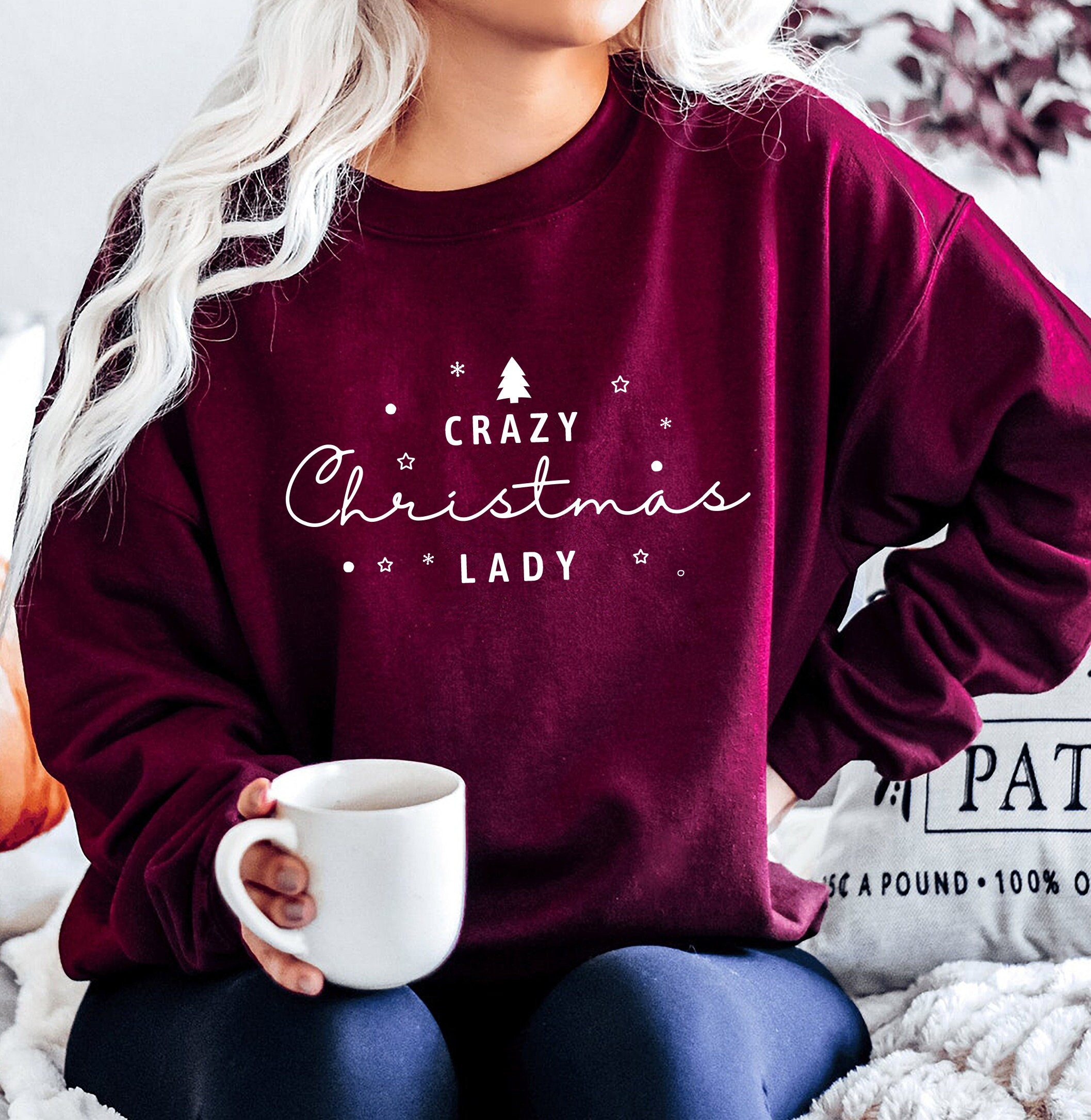 Crazy Christmas Lady sweatshirt, Ladies Christmas sweatshirt, Christmas Humorous saying, Christmas Gift for Mom, Christmas Party Shirt