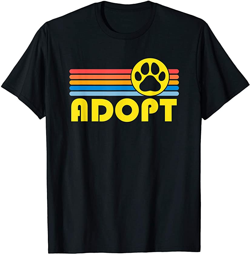 Rescue Animal Adoption Adopt Cat or Dog Vintage Retro Sunset T-Shirt