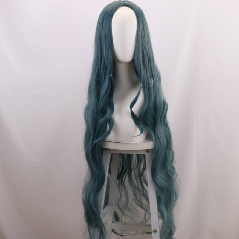 Takerlam Danganronpa 3 Shirogane Tsumugi Coser Wig Long Blue Hair Cosplay Halloween Costume Props + Free Hair Cap alx