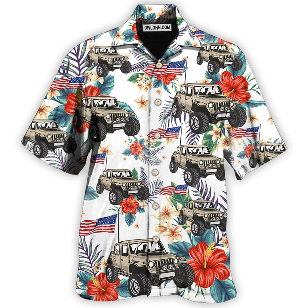 Jeep Independence Day Flower Style Hawaii Shirt Ha96594