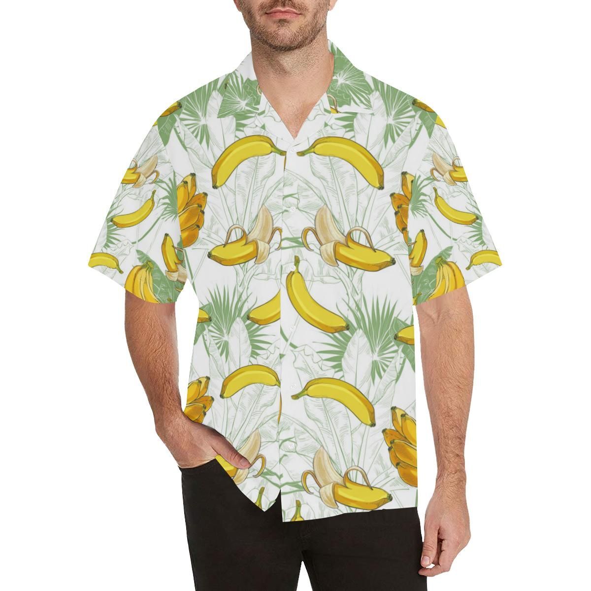 Banana Pattern Background Men’S All Over Print Hawaiian Shirt