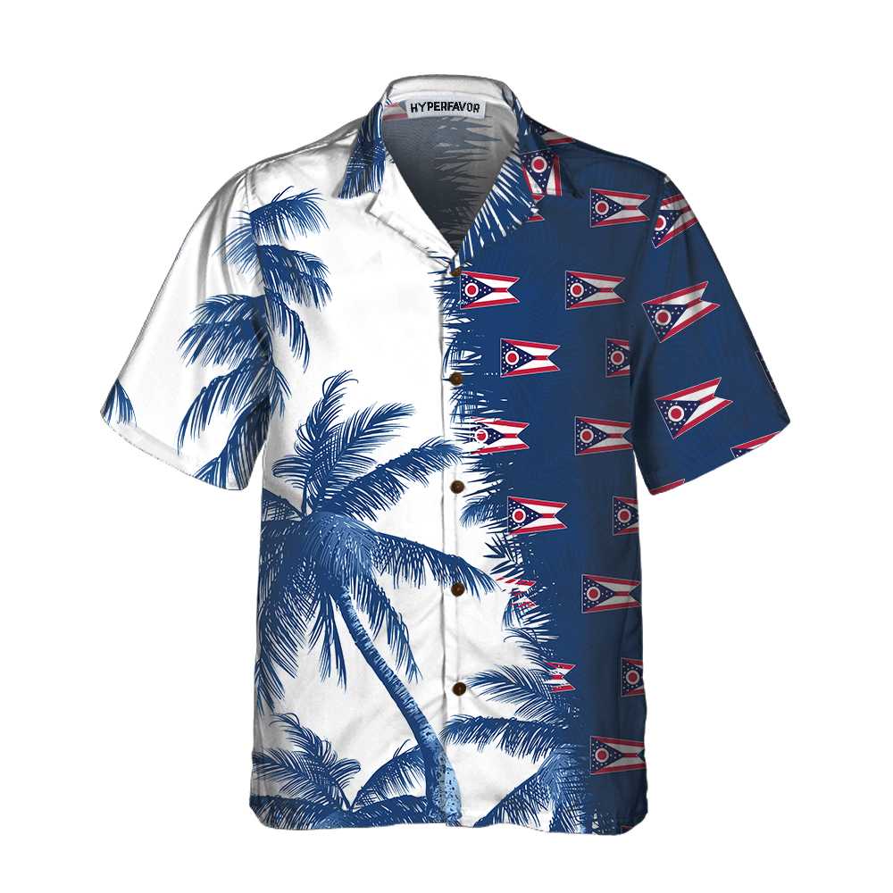 Ohio Flag And Palm Tree Hawaii State Gift For Men Women Ha2023