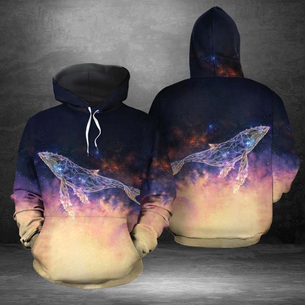 Galaxy Flying Whale Multicolor Nice 3D Printed Sublimation Hoodie Hooded Sweatshirt Comfy Soft And Warm For Men Women S To 5Xl Ctc22034404