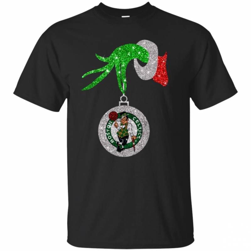 Boston Celtics Glitter Grinch Monogram Ornament Christmas Gift Classic T-Shirt