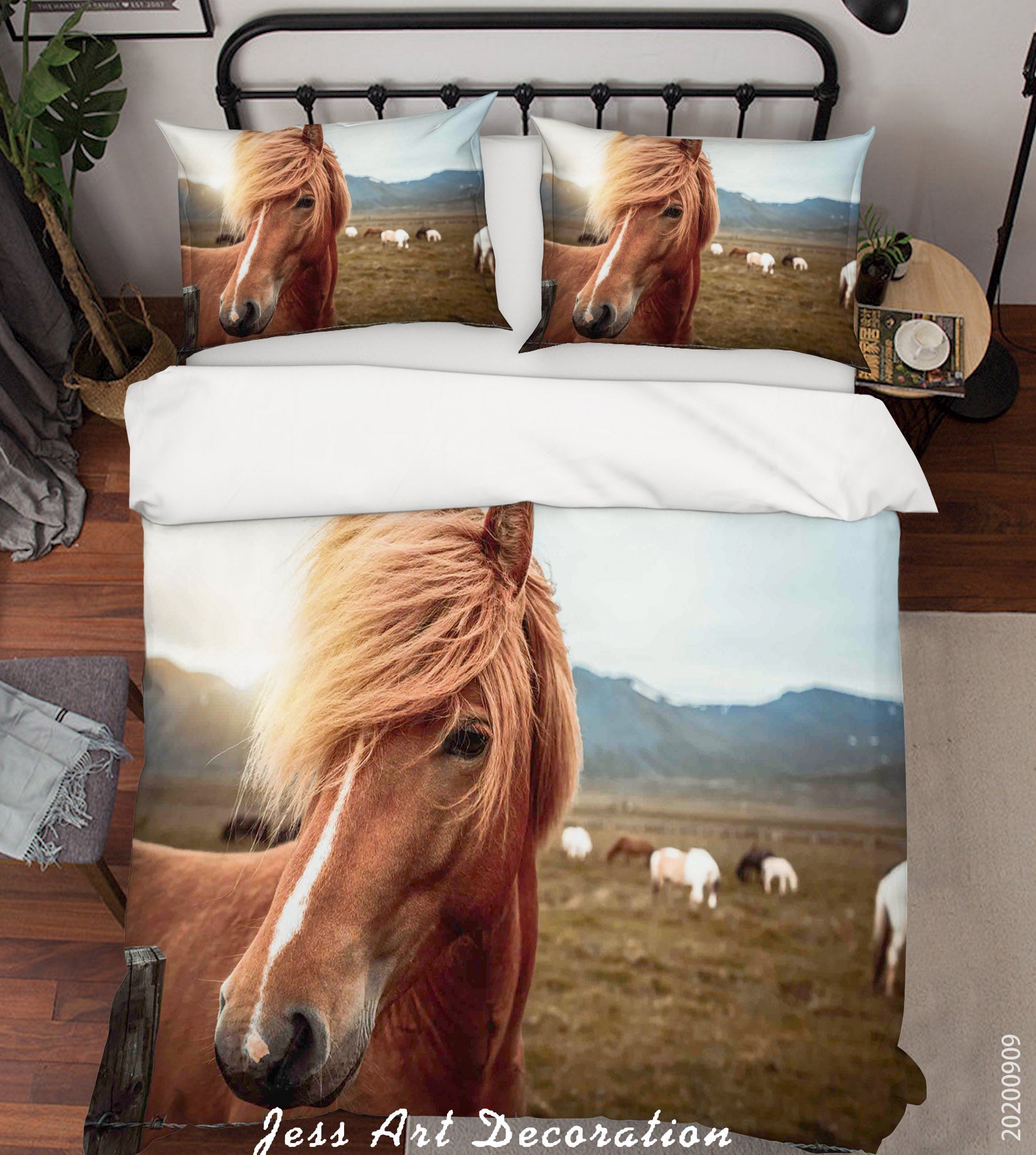 3D Nature Landscape Animal Horse Quilt Cover Set Bedding Set Duvet Cover Pillowcases Wj 6043