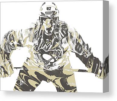 Sidney Crosby Pittsburgh Penguins Pixel Art 12 Joe Hamilton Canvas Print