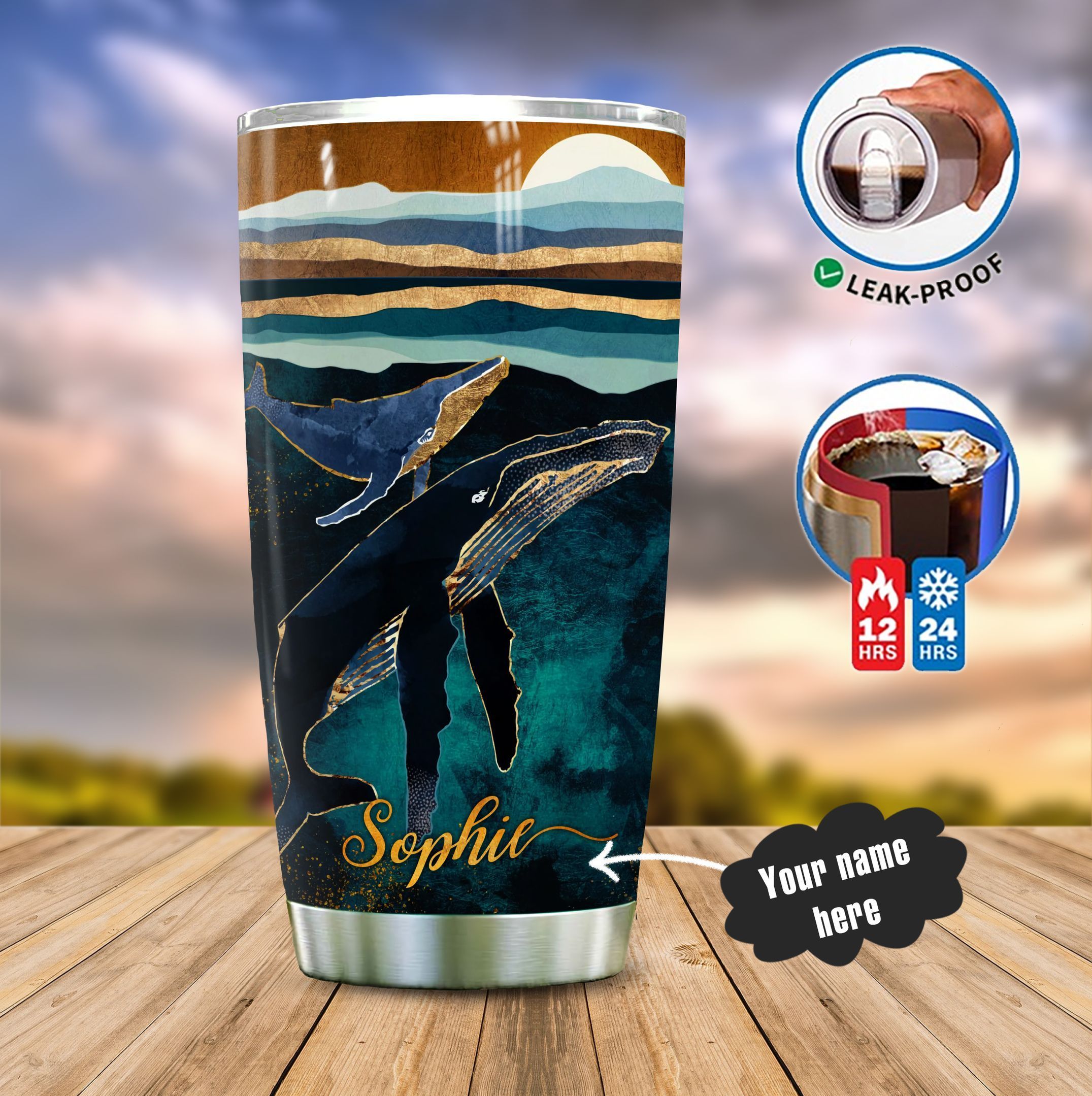 Whale Personalized Tumbler LML270517DT