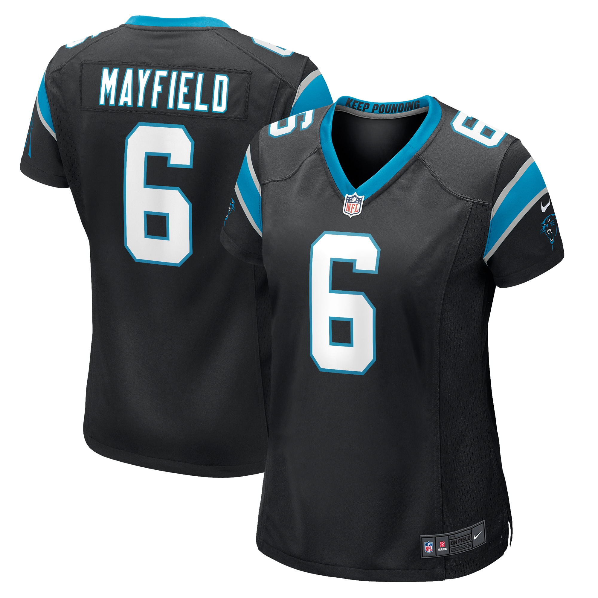 Women’s Carolina Panthers Baker Mayfield Black Home Player Game Jersey