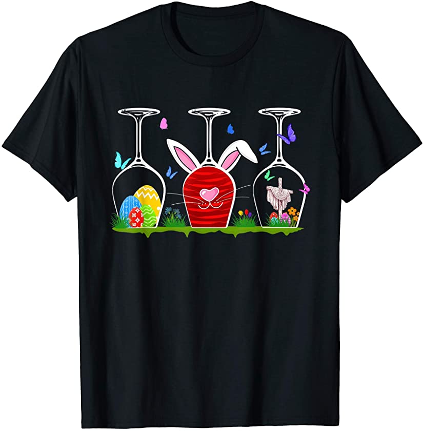 Cute Bunny Easter Wine T-Shirt