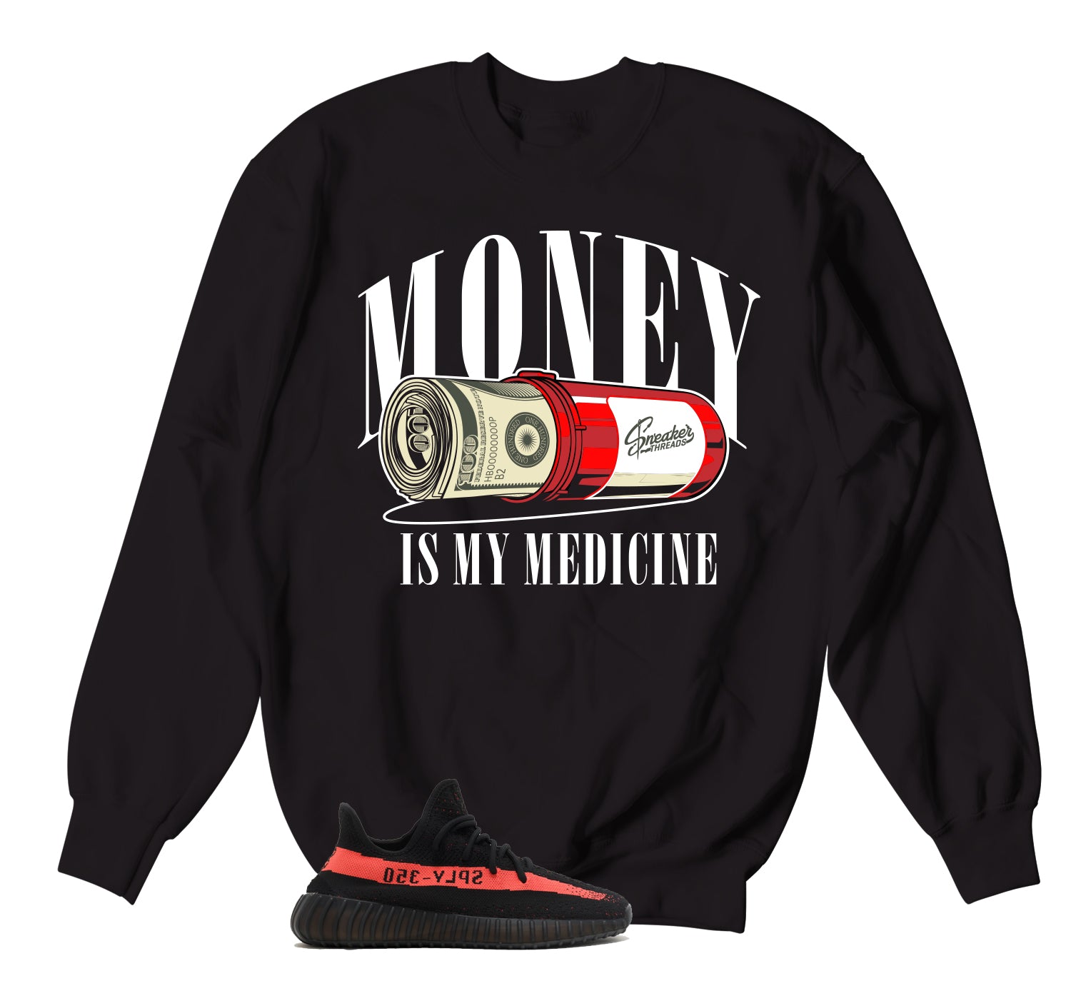 Yeezy 350 Red Stripe Money Medicine Sweaters