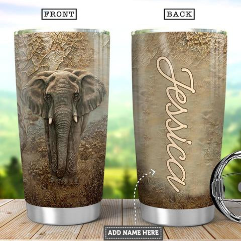 Personalized Elephant Stainless Steel Tumbler, Personalized Tumblers, Tumbler Cups, Custom Tumblers